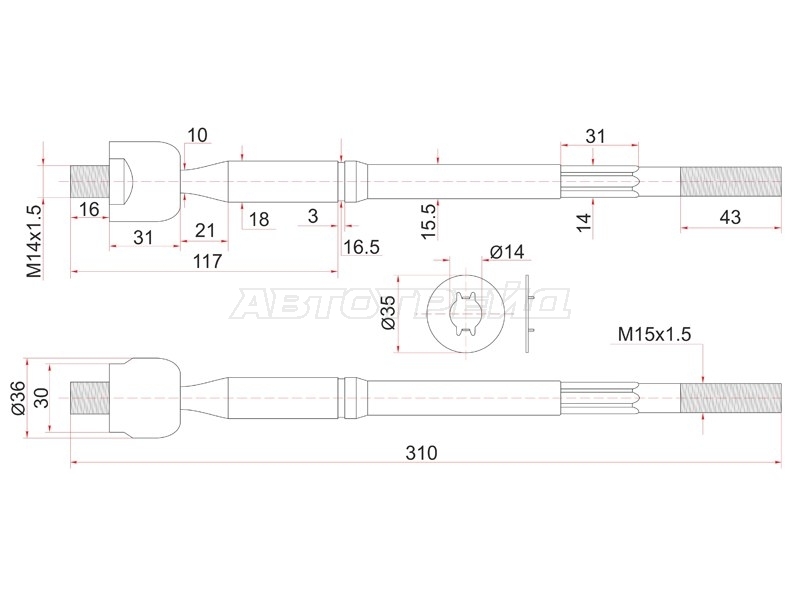 Рулевая тяга Toyota C-HR 16-19 / Noah 01-07