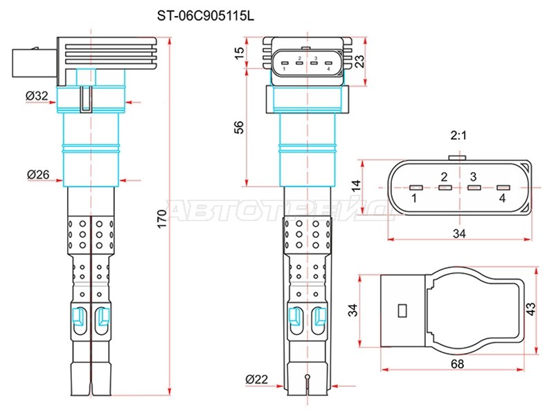 Катушка зажигания Audi A4 00-09 / A6 97-10