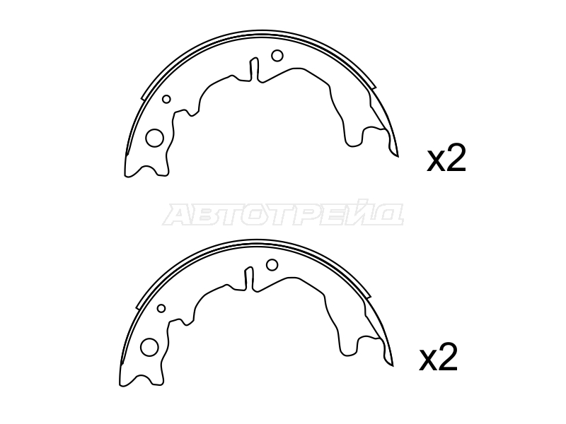 Колодки тормозные барабанные (Сзади/ Стояночный тормоз) Toyota Crown 99-07 / Mark II 00-04