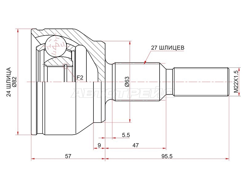 Шрус (Спереди/ Наруж) Ford Focus 04-19 / C-MAX 03-19