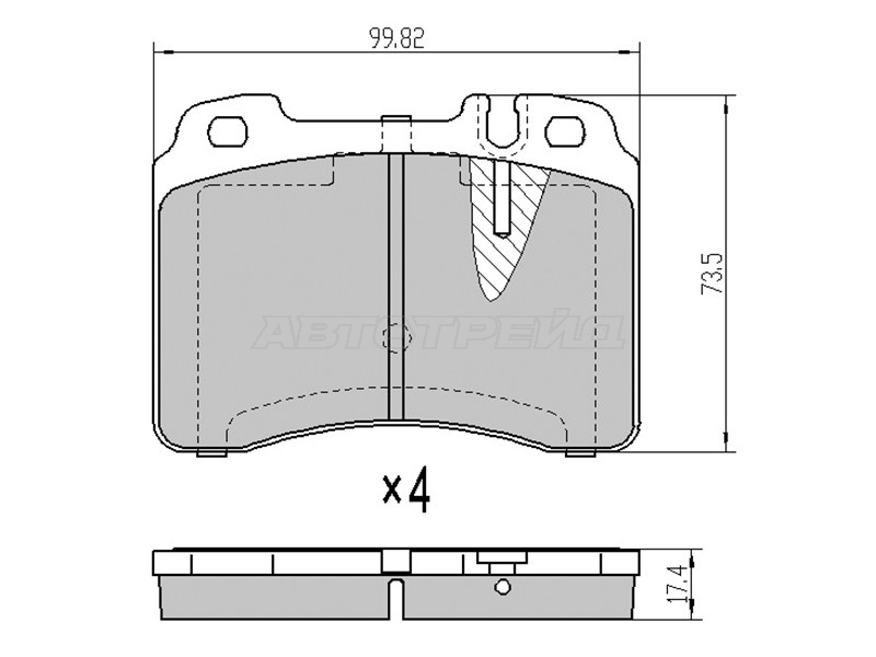 Колодки тормозные (Спереди) Mercedes-Benz C-Class 93-01 / E-Class 84-03