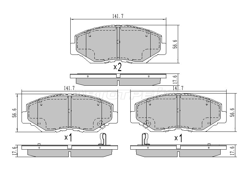 Колодки тормозные (Спереди) Honda Accord 02-08 / Civic 11-19