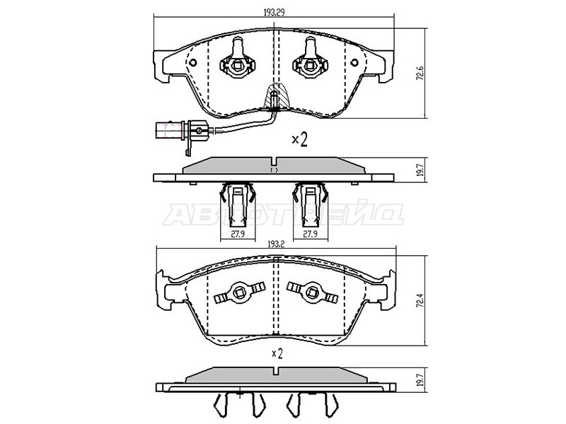 Колодки тормозные (Спереди) Audi A6 04-10 / A8 02-10