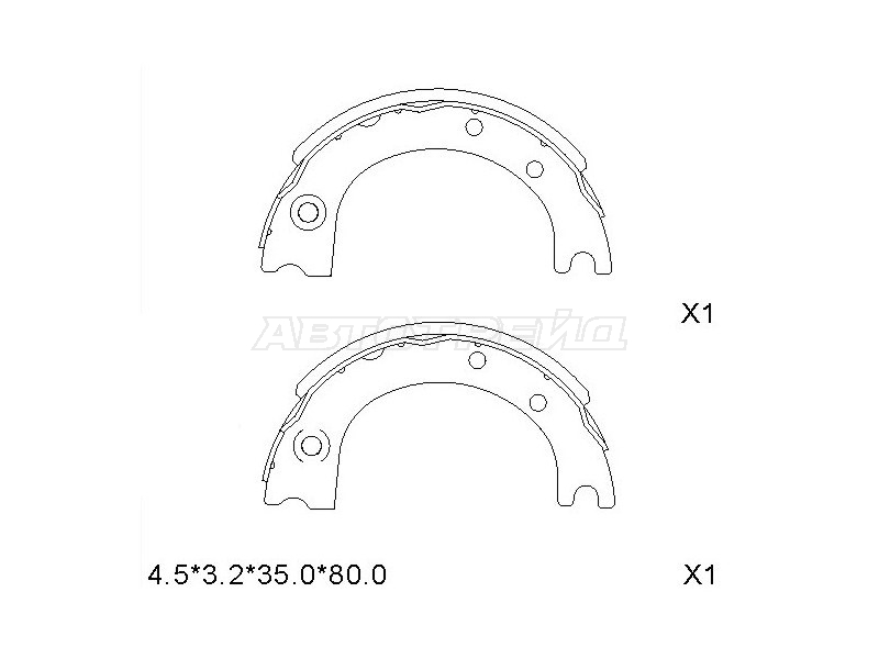 Колодки тормозные барабанные (Сзади/ Стояночный тормоз) Toyota Land Cruiser 80-89 / Coaster 82-16