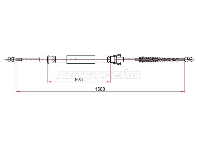 Трос ручного тормоза Volkswagen Polo 09-20 / SEAT Ibiza 08-15 (Справа=Слева)