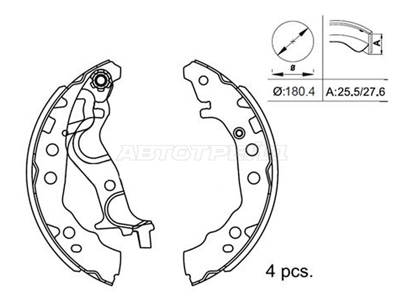 Колодки тормозные барабанные Toyota Passo 16-23 / Vitz 10-20