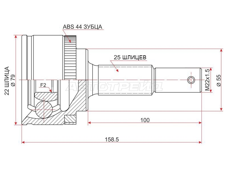 Шрус (Спереди/ Наруж) Nissan Almera 00-06 / Sunny 98-04