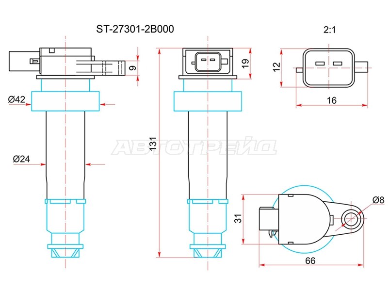 Катушка зажигания Hyundai Elantra 06-12 / Kia Ceed 06-12 G4ED;G4FA;G4FC