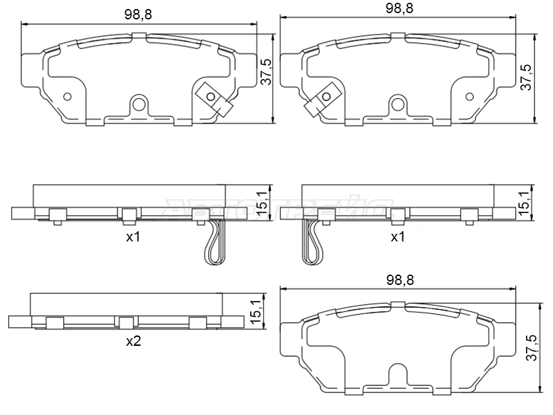 Колодки тормозные (Сзади) Mitsubishi Lancer 91-01 / Colt 92-03