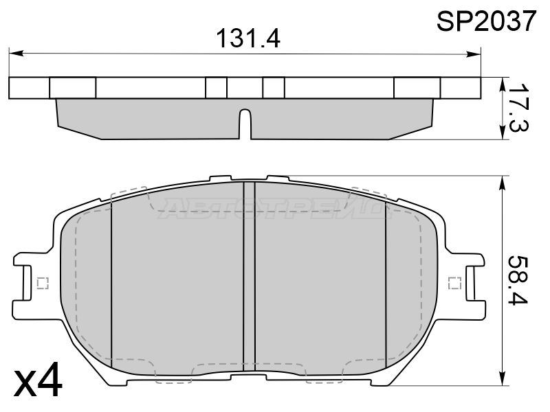 Колодки тормозные перед TOYOTA CAMRY 01-/WISH 03 HI-Q-SANGSIN BRAKE SP2037