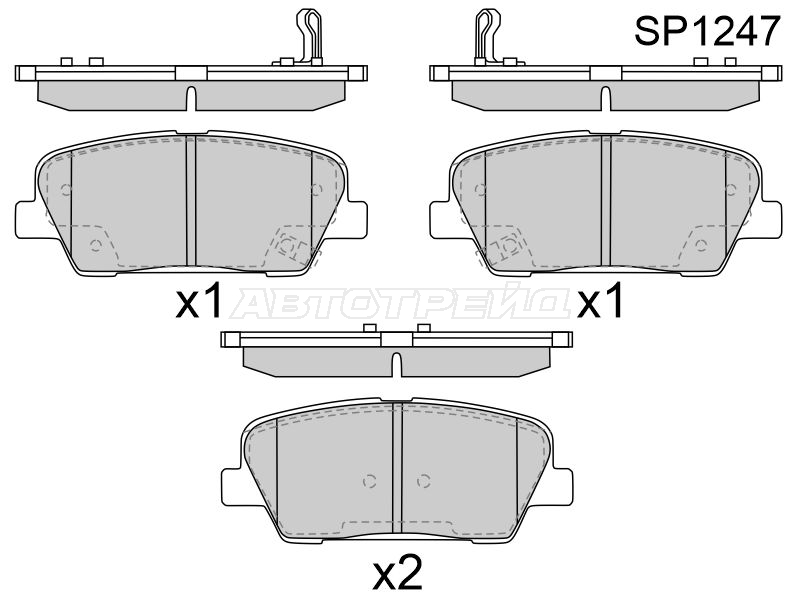 Колодки тормозные зад HYUNDAI SANTA-FE 12- HI-Q/SANGSIN BRAKE SP1247 HI-Q-SANGSIN BRAKE SP1247