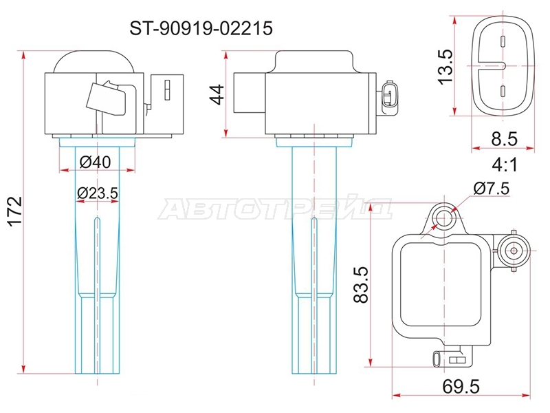 Катушка зажигания Toyota Camry (XV10) 91-96 / Lexus ES 94-01 1MZFE;2MZFE