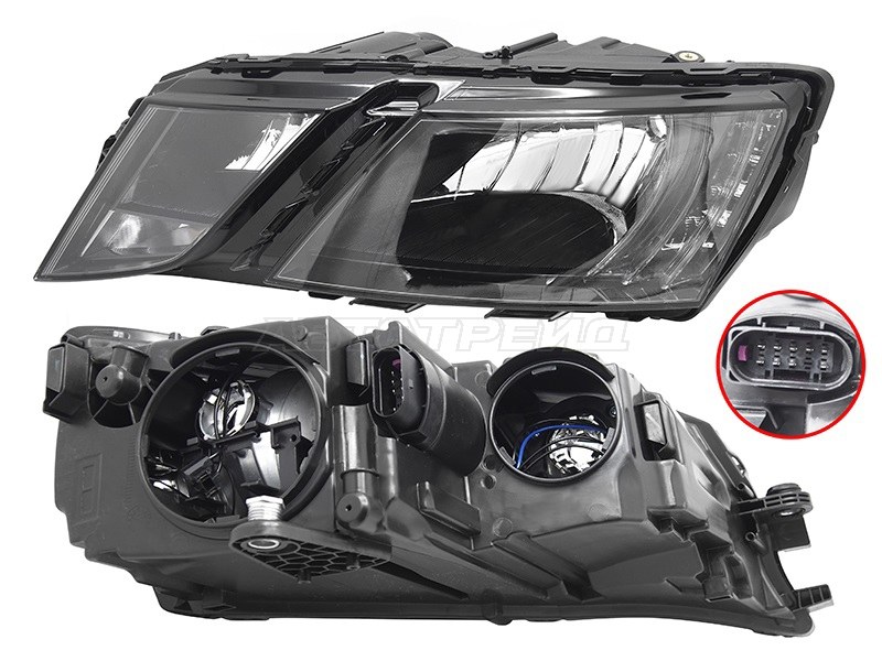 Фара Skoda Octavia 16-20 (Слева/ Галоген/ ДХО/ С электрокорректором)