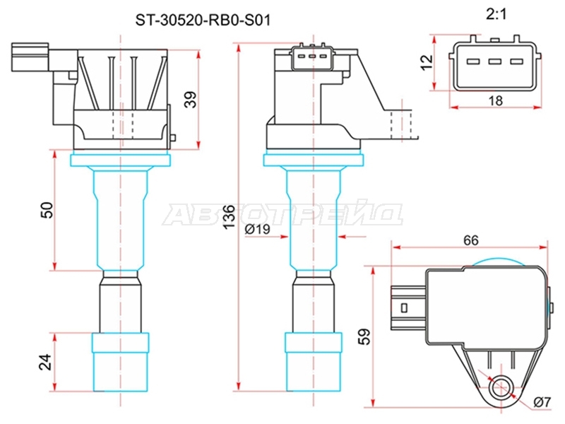 Катушка зажигания Honda Civic 08-12 / Fit 07-13 L13A;L15A;LEA