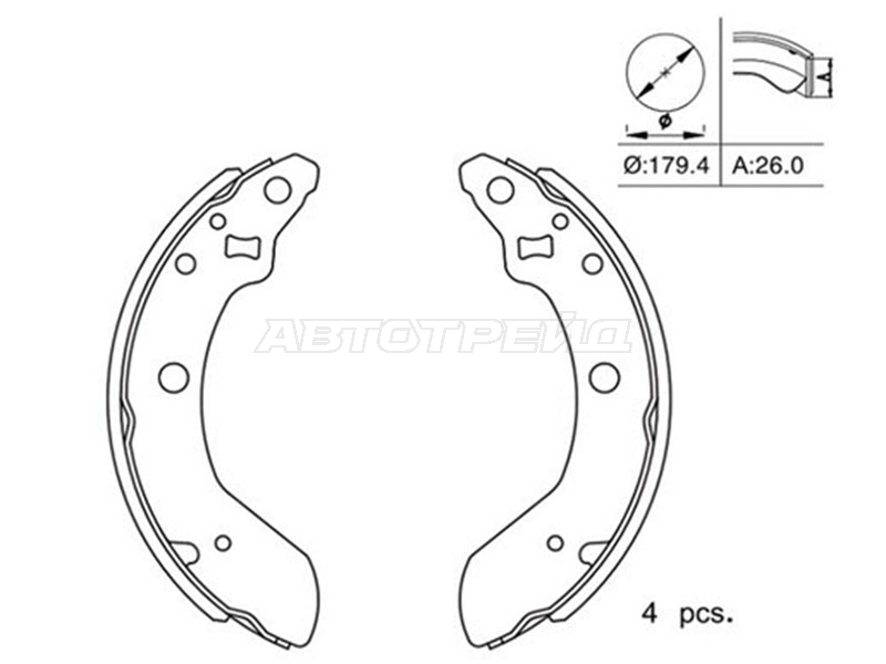 Колодки тормозные барабанные Mazda AZ-Wagon 03-12 / Carol 00-09 SAT ST280276