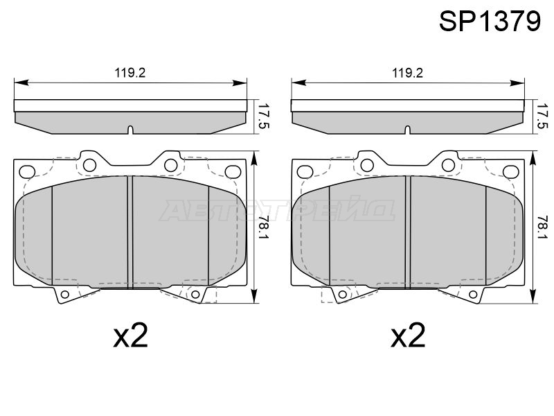 Колодки тормозные перед TOYOTA LAND CRUISER 100 98 HI-Q-SANGSIN-BRAKE SP1379