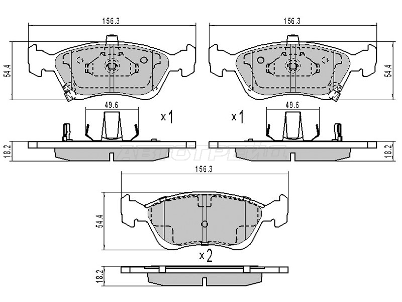 Колодки тормозные (Спереди) Toyota Avensis (T220) 97-03