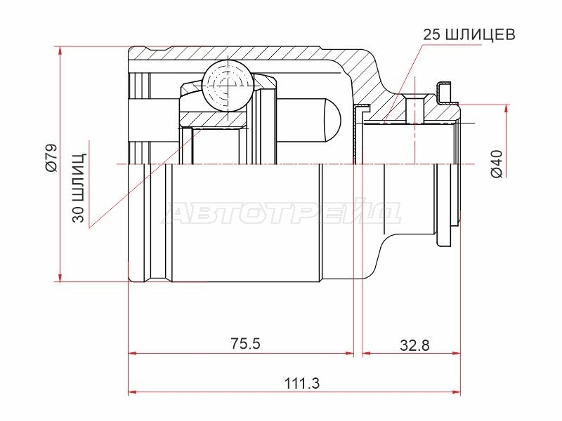 Шрус (Спереди/ Внутр) Subaru Forester 97-00 / Impreza 92-96
