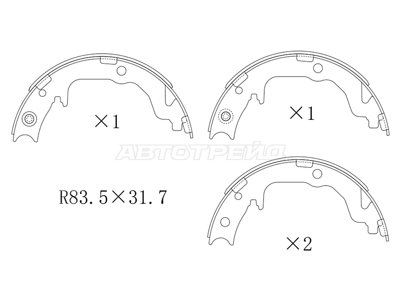 Колодки тормозные барабанные (Сзади/ Стояночный тормоз) Mitsubishi ASX 10- / Lancer 07-17