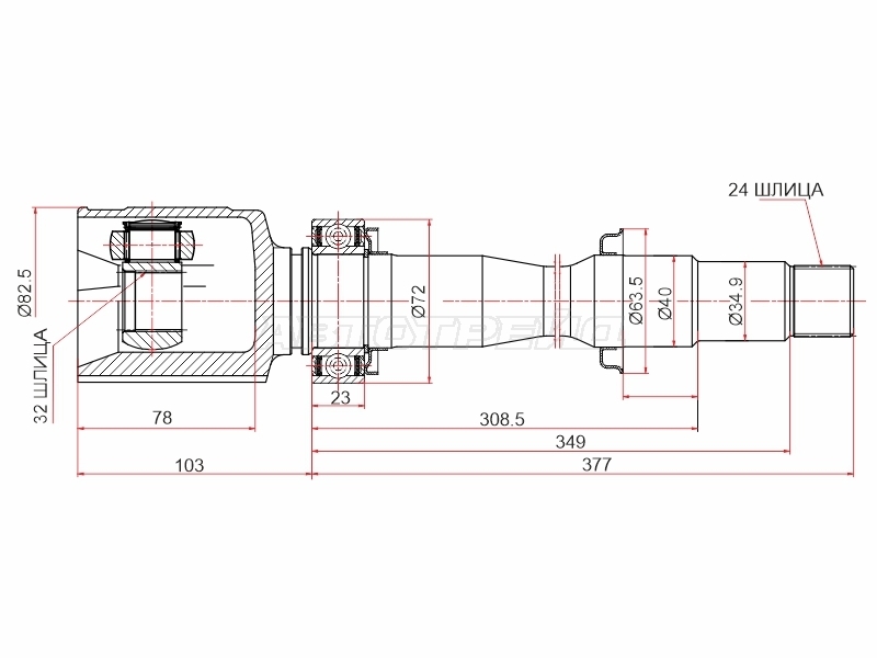 Шрус (Спереди/ Справа/ Внутр) Toyota Camry (XV50) 11-21 / Camry UAE/USA 11-17