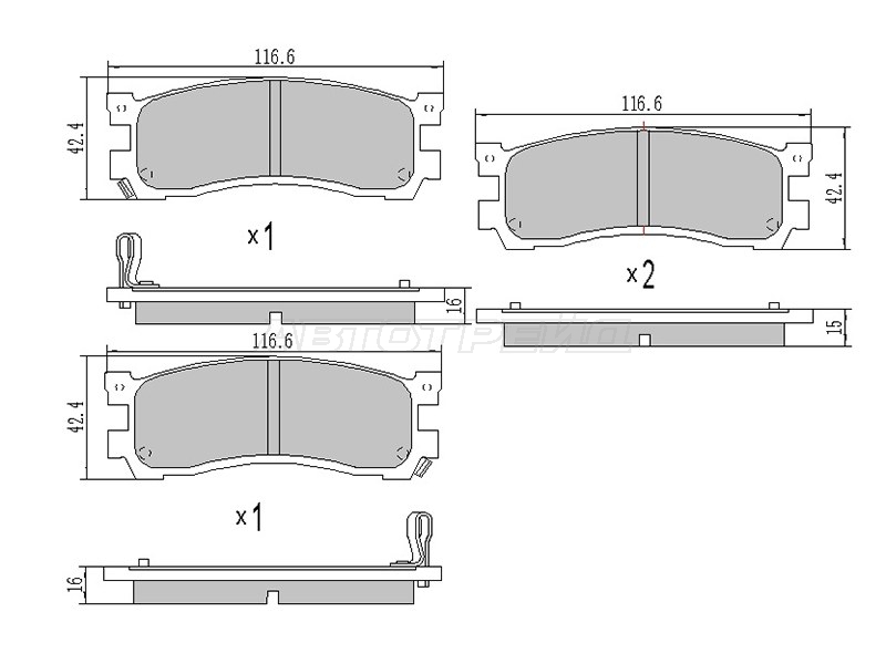 Колодки тормозные (Сзади) Mazda Bongo Friendee 95-05 / Efini MS-9 91-93