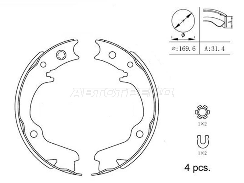 Колодки тормозные барабанные SUBARU FORESTER SF/SG SAT ST26298AA020