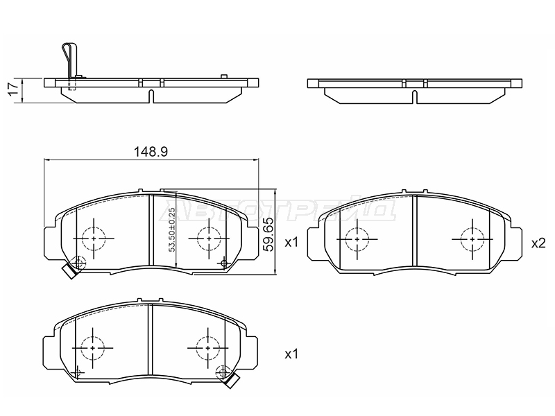 Колодки тормозные (Спереди) Honda Accord 02-13 / Civic 00-17 BAIKOR BKBR0110