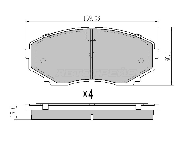 Колодки тормозные (Спереди) Mazda CX-7 06-12 / Mitsubishi L200 15-
