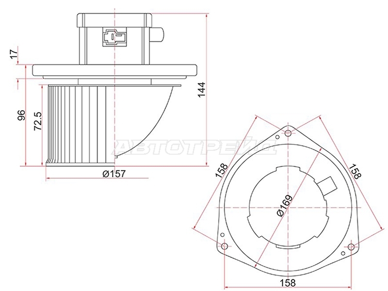 Мотор отопителя салона (Левый руль) Mitsubishi L200 07-16 / Pajero Sport 08-17