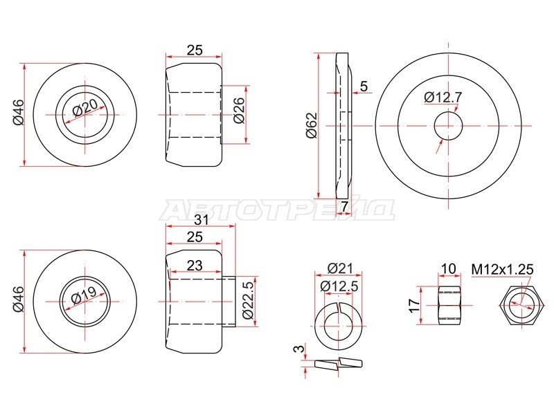 Сайлентблок Mitsubishi Pajero iO 98-07 / Pajero Pinin 98-05