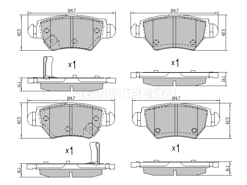 Колодки тормозные (Сзади) Chevrolet Lacetti 04-13 / Lanos 05-09