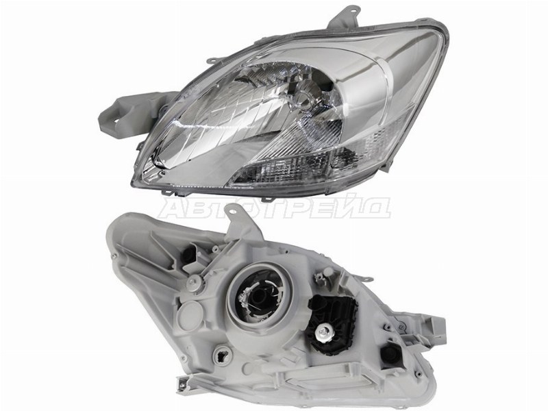Фара Toyota Belta 05-12 / Yaris 05-13 (Слева/ Галоген/ под электрокорректор/ 4D SED)