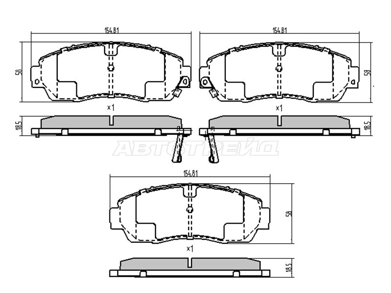 Колодки тормозные (Спереди) Honda CR-V 06-20 / Haval F7 18-22