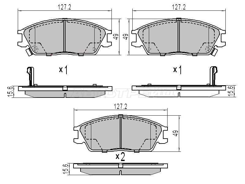 Колодки тормозные (Спереди) Hyundai Elantra 90-93 / Accent 94-17