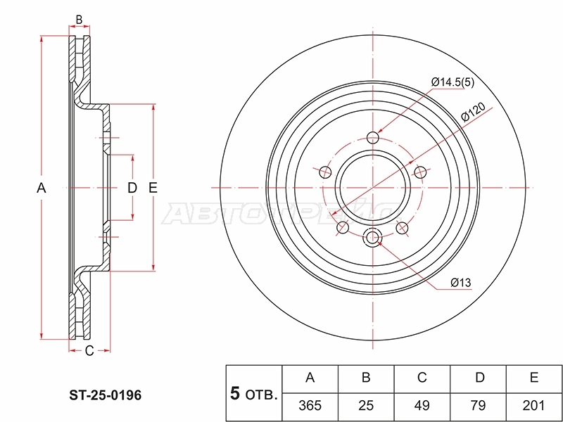 Диск тормозной (Сзади) Land Rover Range Rover 12-22 / Range Rover Sport 13-22
