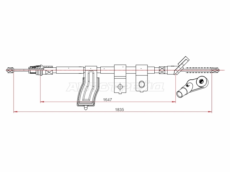 Трос ручного тормоза Nissan Qashqai+2 08-14 (Справа)