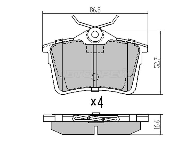 Колодки тормозные (Сзади) Peugeot 308 07-17 / Citroen Berlingo 96-22