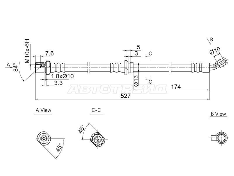 Шланг тормозной (Спереди/ Слева) Nissan Teana 14-20 / Altima 12-18