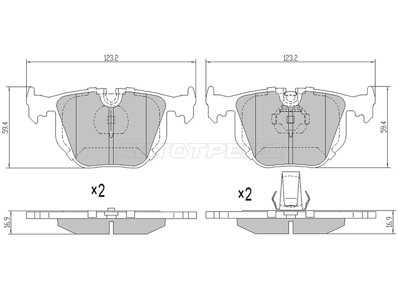 Колодки тормозные (Сзади) BMW 3-Series 98-06 / 5-Series 95-04