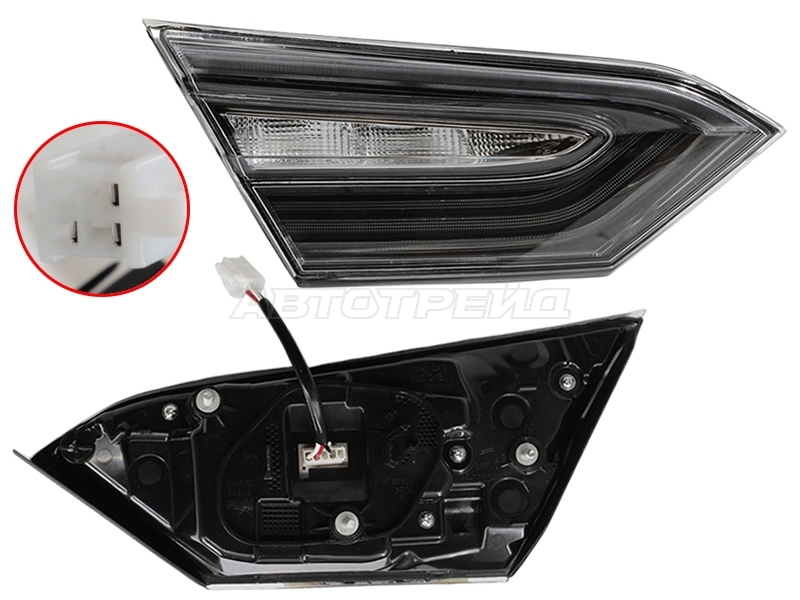 Фонарь в крышку багажника Toyota Camry Europe/Russia (XV70) 17-22 (Слева/ LED/ Чёрный)