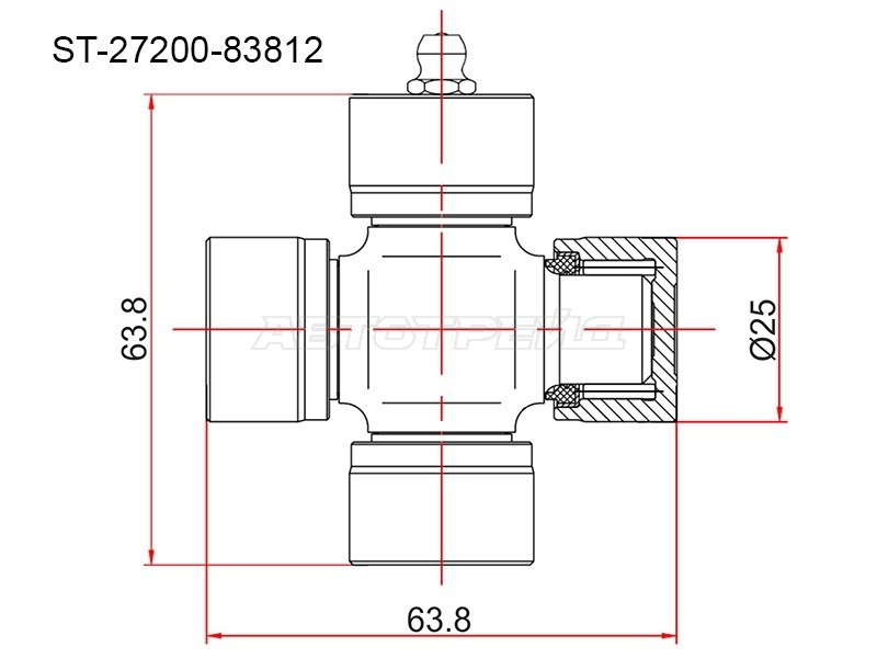 Крестовина карданного вала Mitsubishi Delica 94-07 / L200 86-16