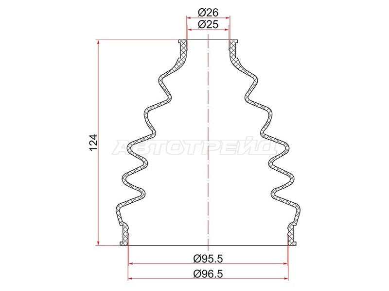 Пыльник шрус наружный FR BMW X5 E53 99-06/VAG PASSAT B8 15-/OCTAVIA III 13- (2 хомута резина) SAT C1736