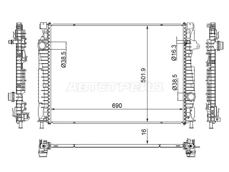 Радиатор Land Rover Discovery Sport 14-23 / Range Rover Evoque 15-18
