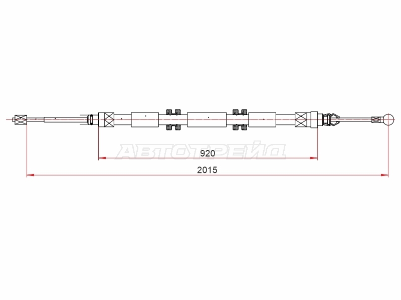 Трос ручного тормоза Renault Kangoo 08-16 (Справа=Слева)