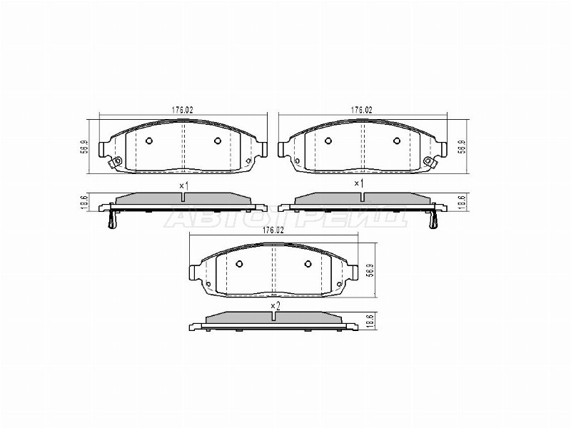 Колодки тормозные (Спереди) Jeep Commander 05-10 / Grand Cherokee 98-10