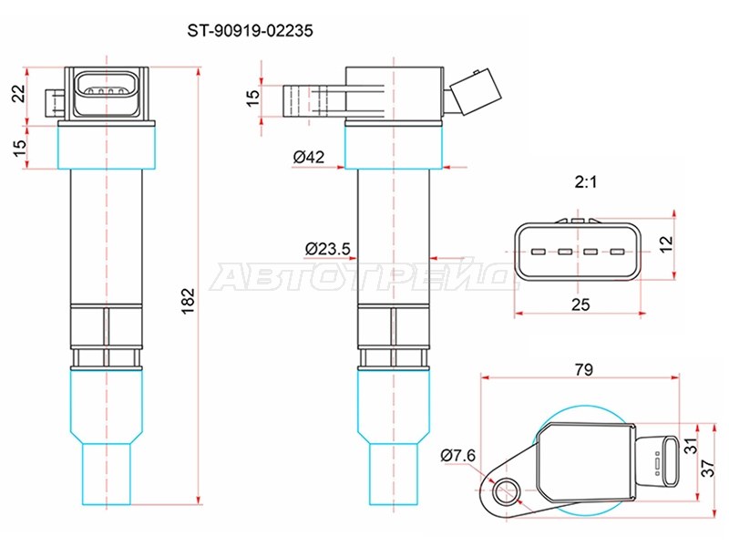 Катушка зажигания Toyota Vista 98-03 / Corona Premio 96-01 3SFSE