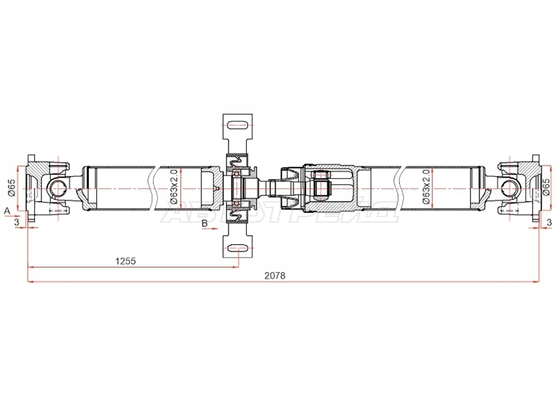 Вал карданный Renault Duster 10-21 / Kaptur 16-20