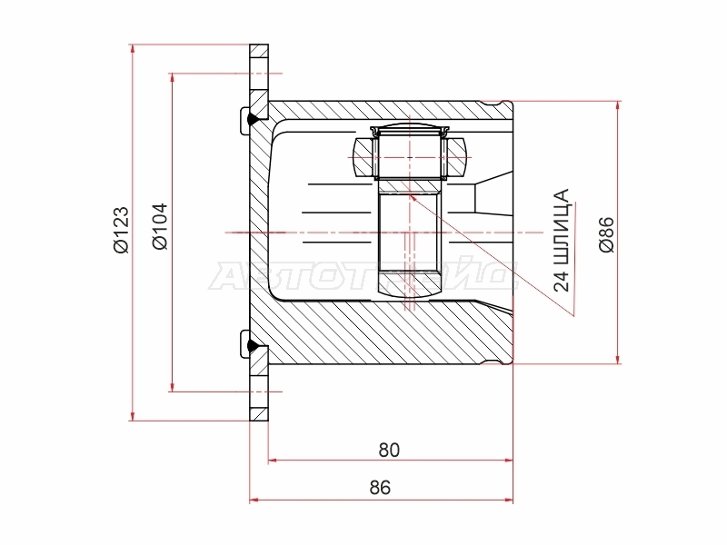 Шрус (Спереди/ Внутр) Audi A4 08-15 / A5 07-16