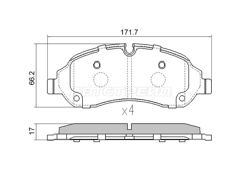 Колодки тормозные (Спереди) Ford Transit 14-20