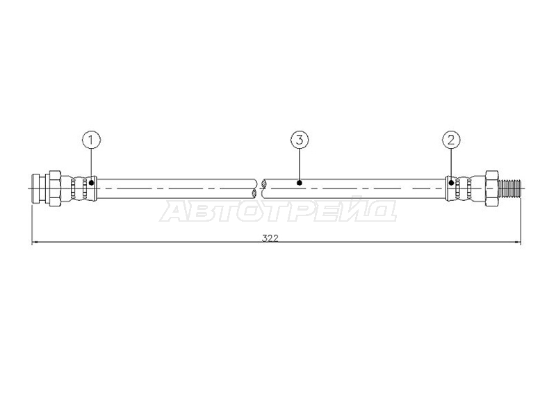 Шланг тормозной (Спереди) Nissan Atlas F 92-07 / Atlas H 91-07
